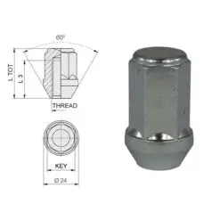 Konisk hjulmutter M14x1,5
