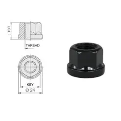 Platt hjulmutter M12x1,25