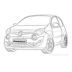 Powerflexbussningar Renault Twingo II ink RS (2007-2014)