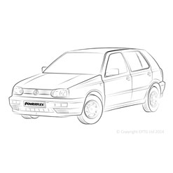 Powerflexbussningar VW Golf MK3 2WD (1992-1998)