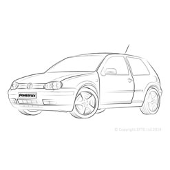 Powerflexbussningar VW Golf MK4 2WD Typ 1J (1997-2004)
