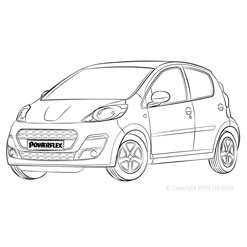Powerflexbussningar Peugeot 107 (2005-2014)
