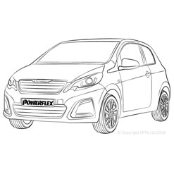 Powerflexbussningar Peugeot 108 (2014-)