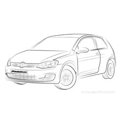 Powerflexbussningar VW Golf MK7 5G 2WD 122PS plus Multilink (2012-2021)
