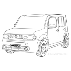 Powerflexbussningar Nissan Cube (2009-)