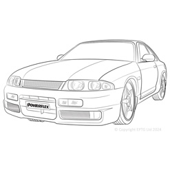 Powerflexbussningar Nissan Skyline R33 2WD Ink GTS & GTS25 (1993-1998)