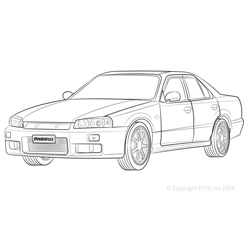 Powerflexbussningar Nissan Skyline R34 2WD Ink 25GT, 25GTT & GTV (1998-2002)