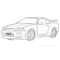 Powerflexbussningar Nissan Skyline R34 4WD Ink GT-R & 25GT4 (1998-2002)