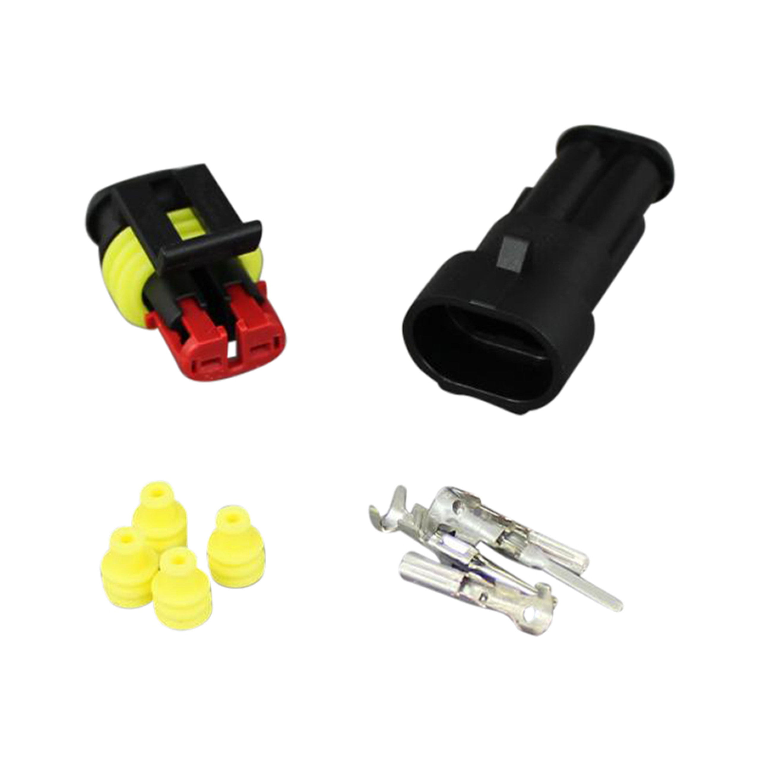 Superseal 2-poligt kontaktdon hona hane kit
